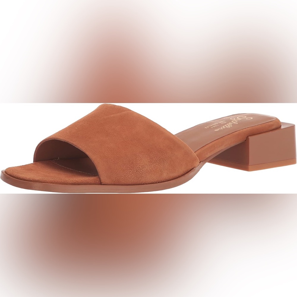Seychelles Through It All Leather Suede Slide Slip On Block Heel Sandal